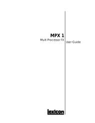 Lexicon MPX 1 - Multiple Choices
