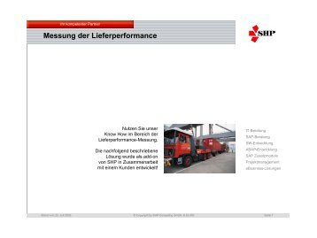 Lösung zur Messung der internen Lieferperformance - SHP