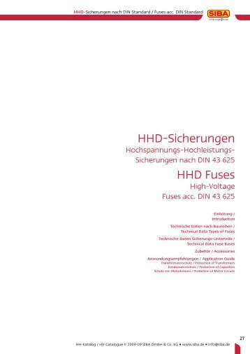 HHD-Sicherungen HHD Fuses - SIBA - Fuses