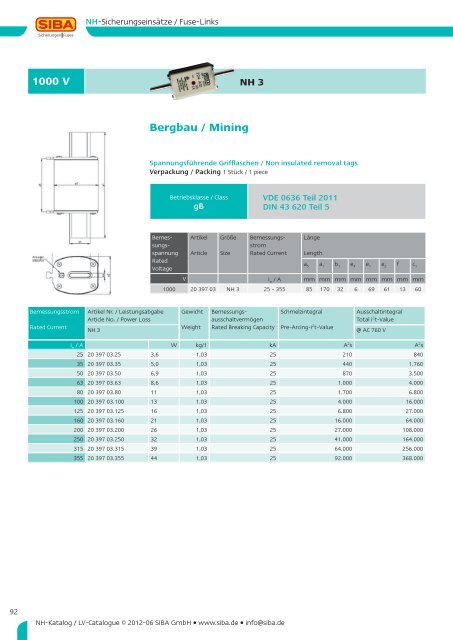 Niederspannungs- Hochleistungs-Sicherungen Low ... - SIBA - Fuses