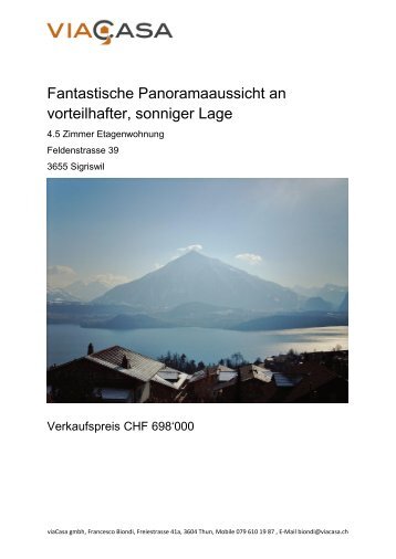 Fantastische Panoramaaussicht an vorteilhafter, sonniger Lage