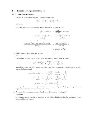 3.1 Ejercicios Trigonometría 4.1