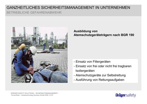 ganzheitliches sicherheitsmanagement - Arbeitsschutztag in ...