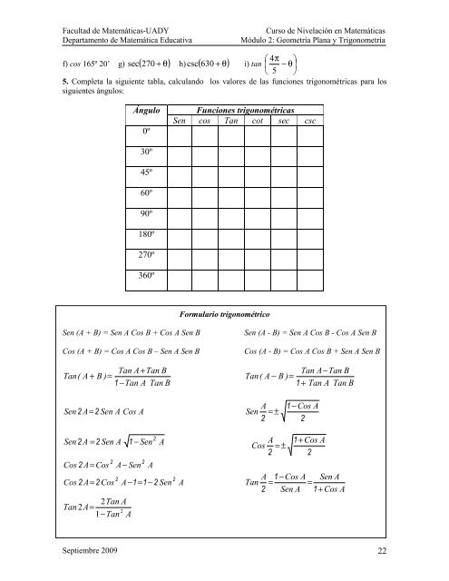 Geometría y Trigonometría - Facultad de Matemáticas