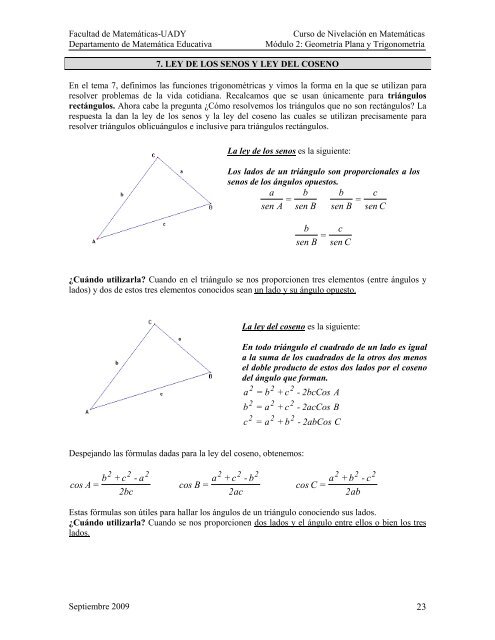 Geometría y Trigonometría - Facultad de Matemáticas