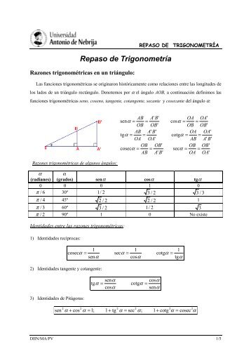 Repaso de Trigonometría