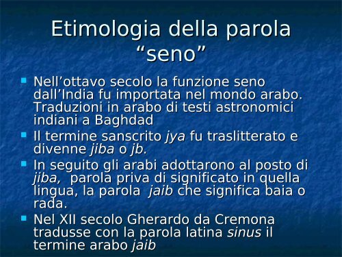 Piccola storia della trigonometria - Dipartimento di Matematica "U ...