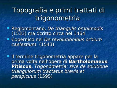 Piccola storia della trigonometria - Dipartimento di Matematica "U ...