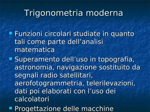 Piccola storia della trigonometria - Dipartimento di Matematica "U ...