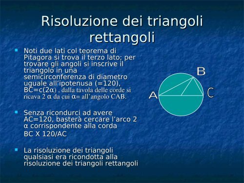 Piccola storia della trigonometria - Dipartimento di Matematica "U ...