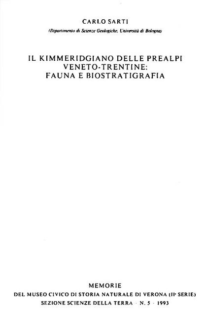 il kimmeridgiano delle prealpi veneto-trentine: fauna e biostratigrafia