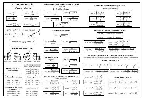 I. - TRIGONOMETRÍA
