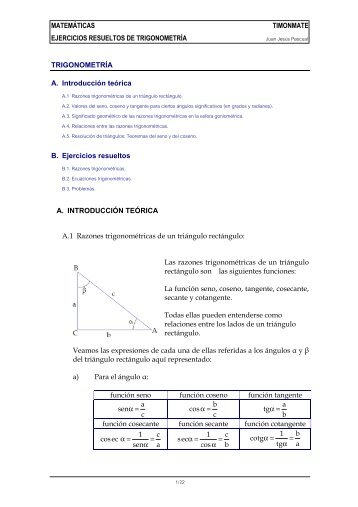 Ejercicio Trigonometría Resuelto