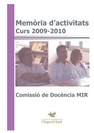 Memòria d'activitats Curs 2009-2010 - Hospital de l'Esperit Sant
