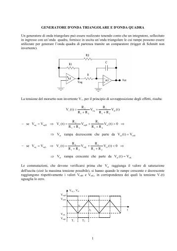 Generatore di onde triangolare e quadra - A. Monaco