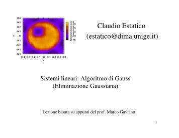 Slide Algoritmo di Gauss