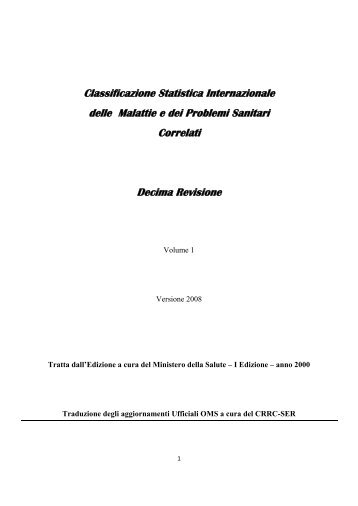 Classificazione Statistica Internazionale delle Malattie e dei ...