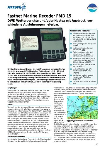 Fastnet Marine Decoder FMD 15 DWD Wetterberichte ... - Ferropilot