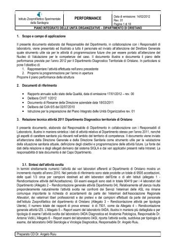 Piano del Dipartimento Territoriale di Oristano - Istituto ...