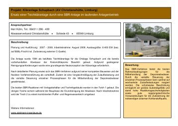 Projekt: Kläranlage Schupbach (AV Christianshütte, Limburg) Ersatz ...