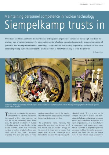 Siempelkamp trusts in trainees with insight