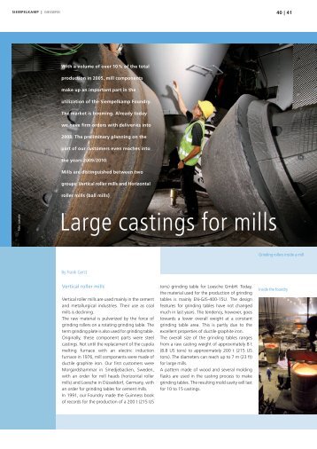 Large castings for mills - Siempelkamp