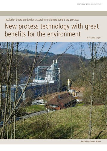 New process technology with great benefits for the ... - Siempelkamp