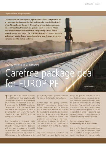 Carefree package deal for EUROPIPE - Siempelkamp