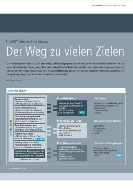 Prod-IQ® erfolgreich im Einsatz - Siempelkamp