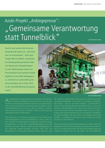 Azubi-Projekt "Anbiegepress" - Siempelkamp