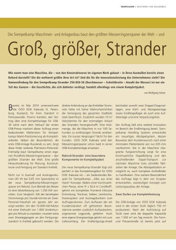 Groß, größer, Strander - Siempelkamp