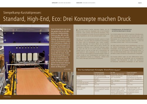 Standard, High-End, Eco: Drei Konzepte machen ... - Siempelkamp