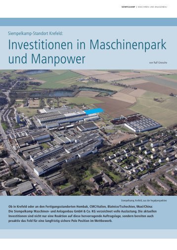 Investitionen in Maschinenpark und Manpower - Siempelkamp