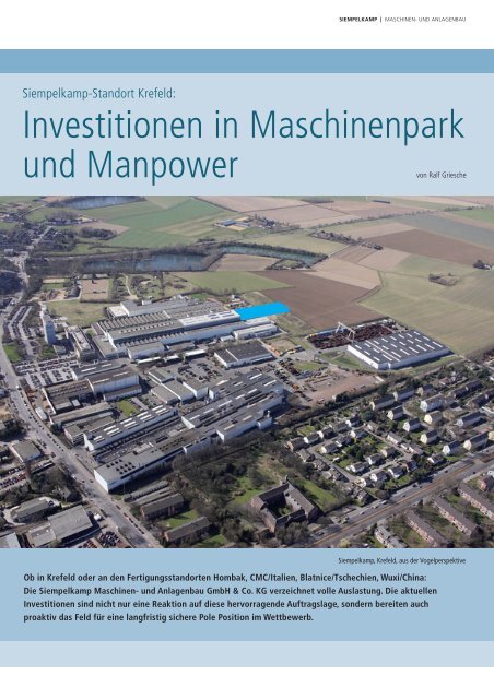 Investitionen in Maschinenpark und Manpower - Siempelkamp