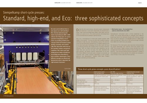 Standard, high-end, and Eco: three sophisticated ... - Siempelkamp