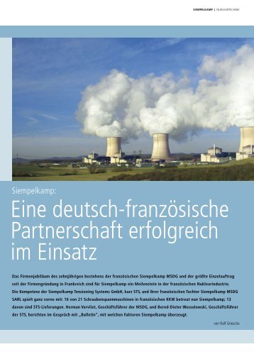Eine deutsch-französische Partnerschaft erfolgreich ... - Siempelkamp