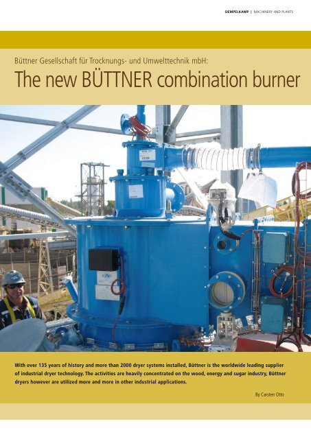 The new BÜTTNER combination burner type BCB - Siempelkamp