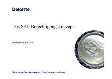Das SAP Berechtigungskonzept.