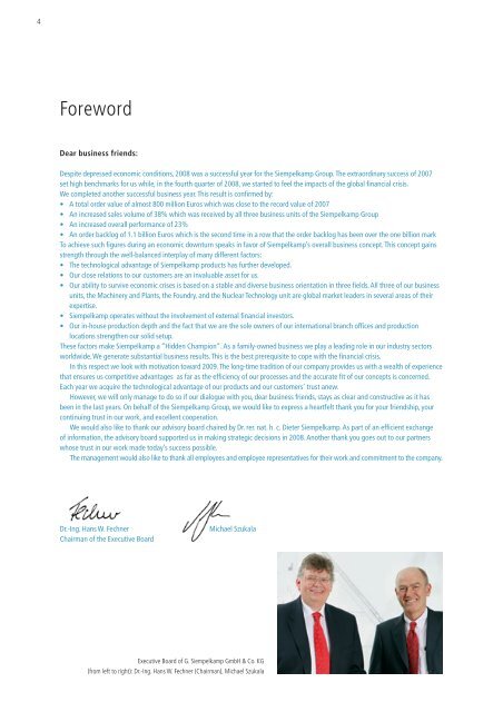 Annual Report 2008 - Siempelkamp