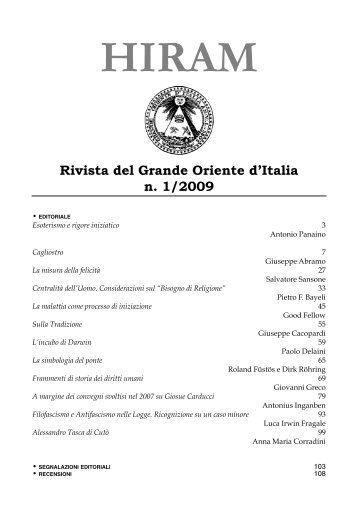 Rivista del Grande Oriente d'Italia n. 1/2009