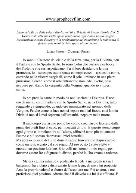 Rivelazioni di santa Brigida, Libro1-11.pdf - Parrocchia San Michele ...