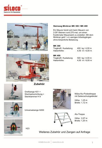 Hier finden Sie alle Baugeräte aus unserem Programm. - Siloco