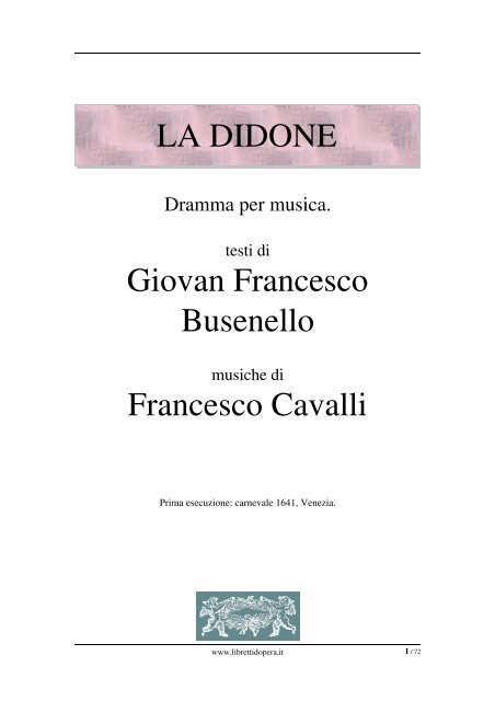Qui la versione stampabile in formato PDF del - Libretti d'opera italiani