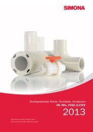 Bruttopreisliste 2013 - PP, PPs, PVDF, E-CTFE - Simona AG