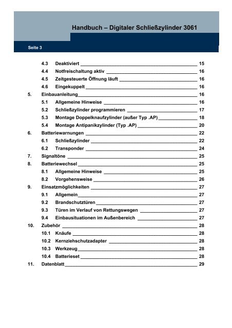 HANDBUCH SYSTEM 3060 - SimonsVoss technologies