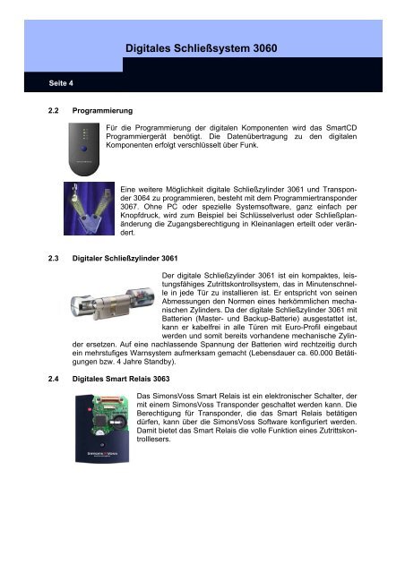 HANDBUCH SYSTEM 3060 - SimonsVoss technologies