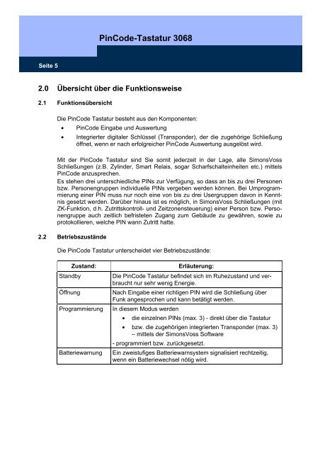 HANDBUCH SYSTEM 3060 - SimonsVoss technologies