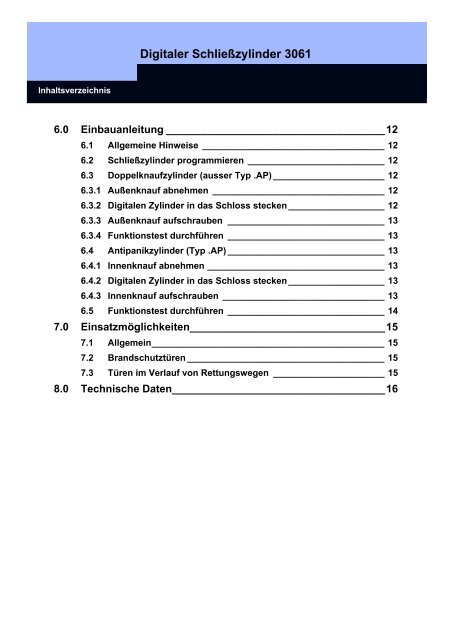 HANDBUCH SYSTEM 3060 - SimonsVoss technologies