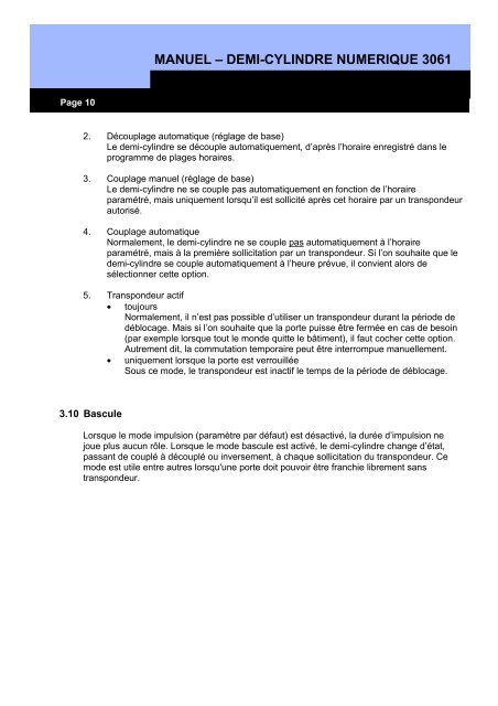 manuel ? demi-cylindre numerique 3061 - SimonsVoss technologies