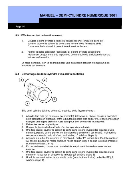 manuel ? demi-cylindre numerique 3061 - SimonsVoss technologies